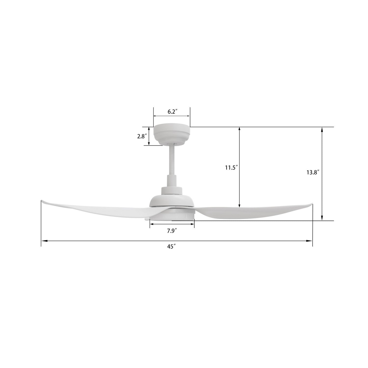 Carro - VS453V-L12-W1-1 - 45"Smart Ceiling Fan - Daffodil - White