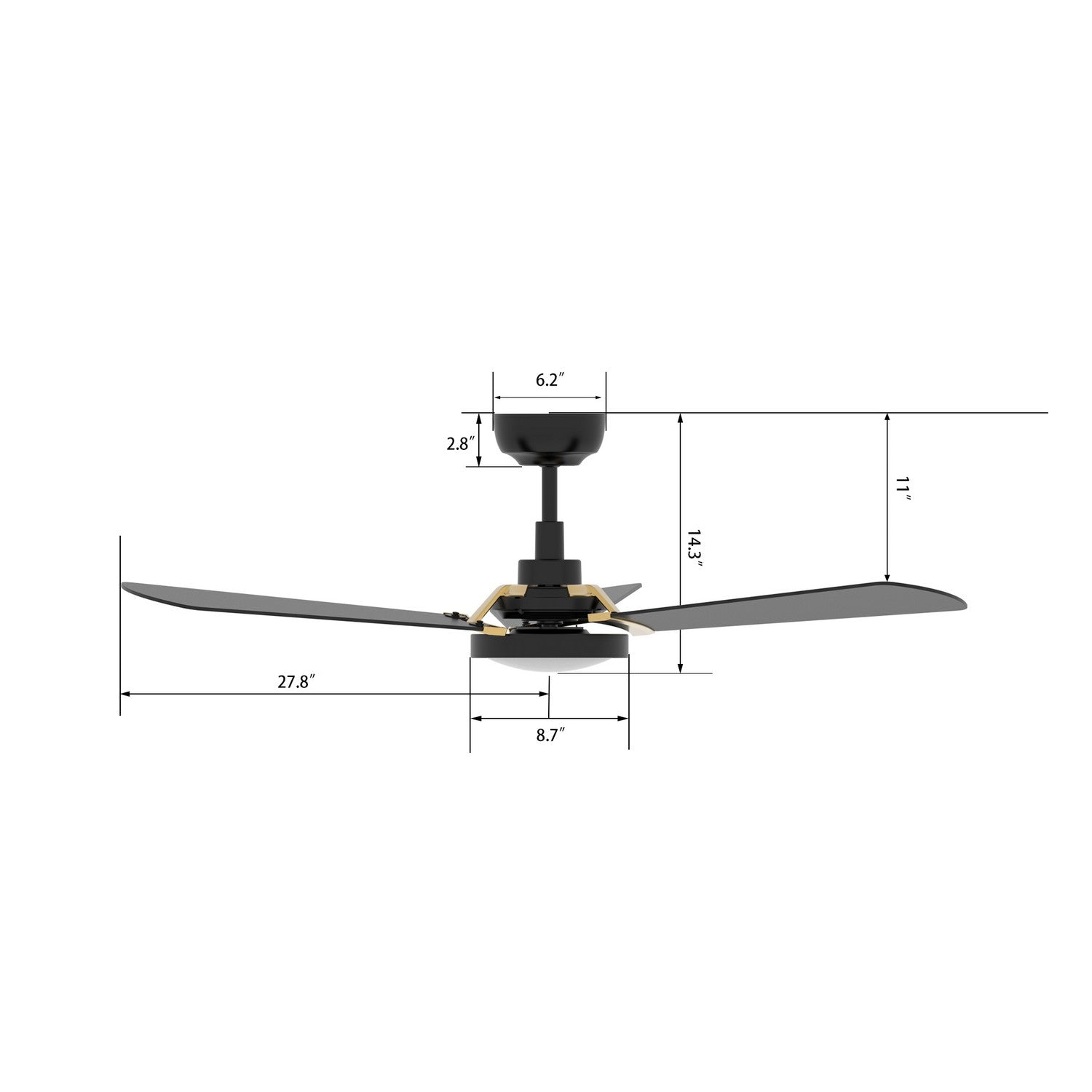 Carro - VS563B3-L22-B2-1G - 56"Smart Ceiling Fan - Brisa - Black