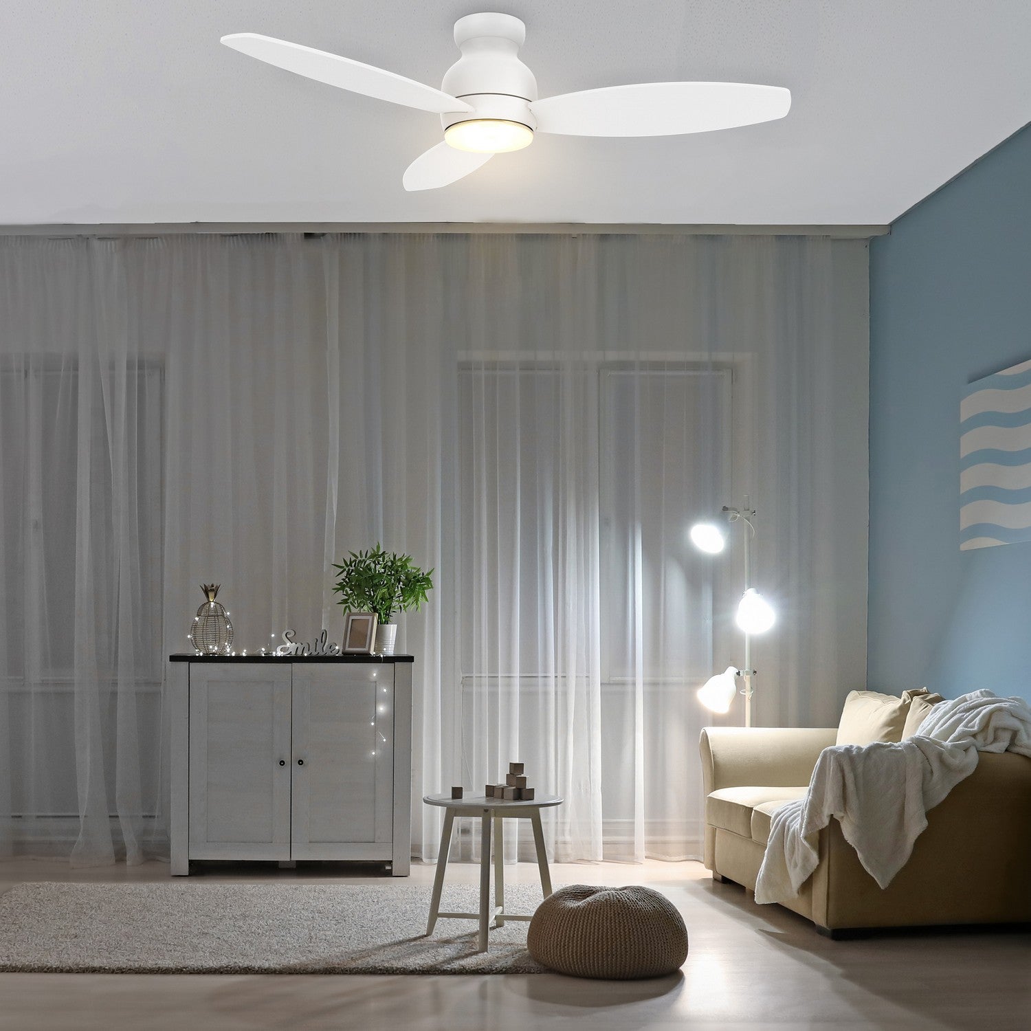 Carro - VS483Q-L12-W1-1 - 48"Smart Ceiling Fan - Trento - White