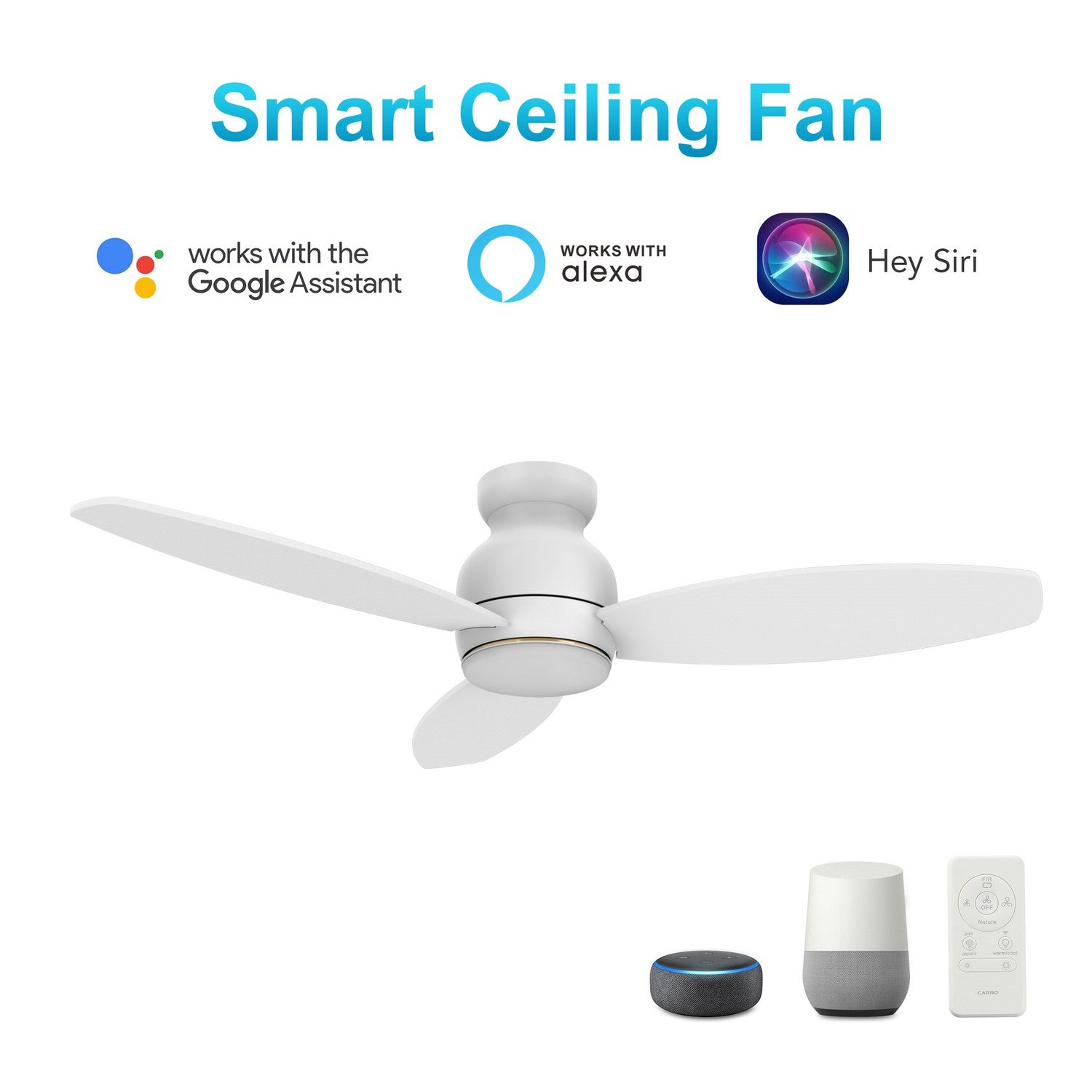 Carro - VS483Q-L12-W1-1 - 48"Smart Ceiling Fan - Trento - White