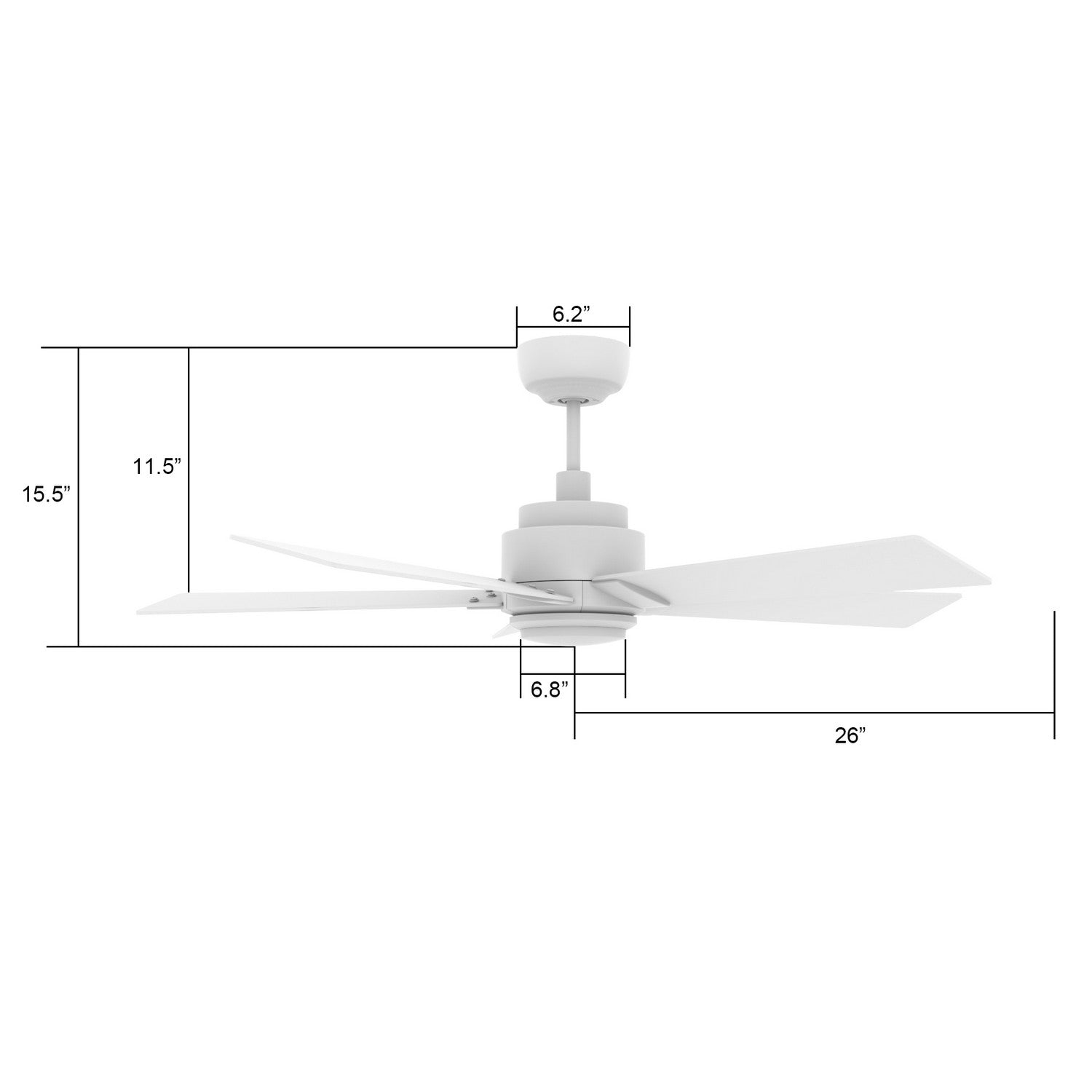 Carro - VS525J1-L11-W1-1 - 52"Smart Ceiling Fan - Ascender - White