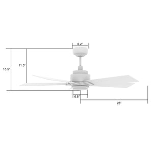 Carro - VS525J1-L11-W1-1 - 52"Smart Ceiling Fan - Ascender - White