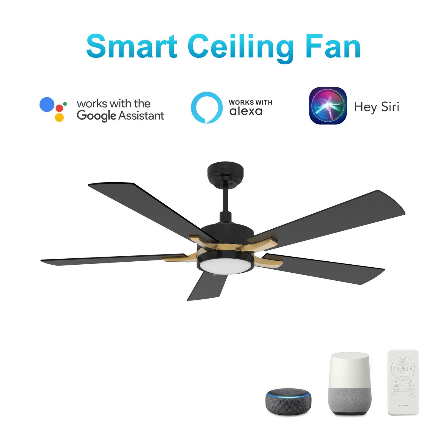 Carro - VS525E-L12-B2-1G - 52"Smart Ceiling Fan - Appleton - Black