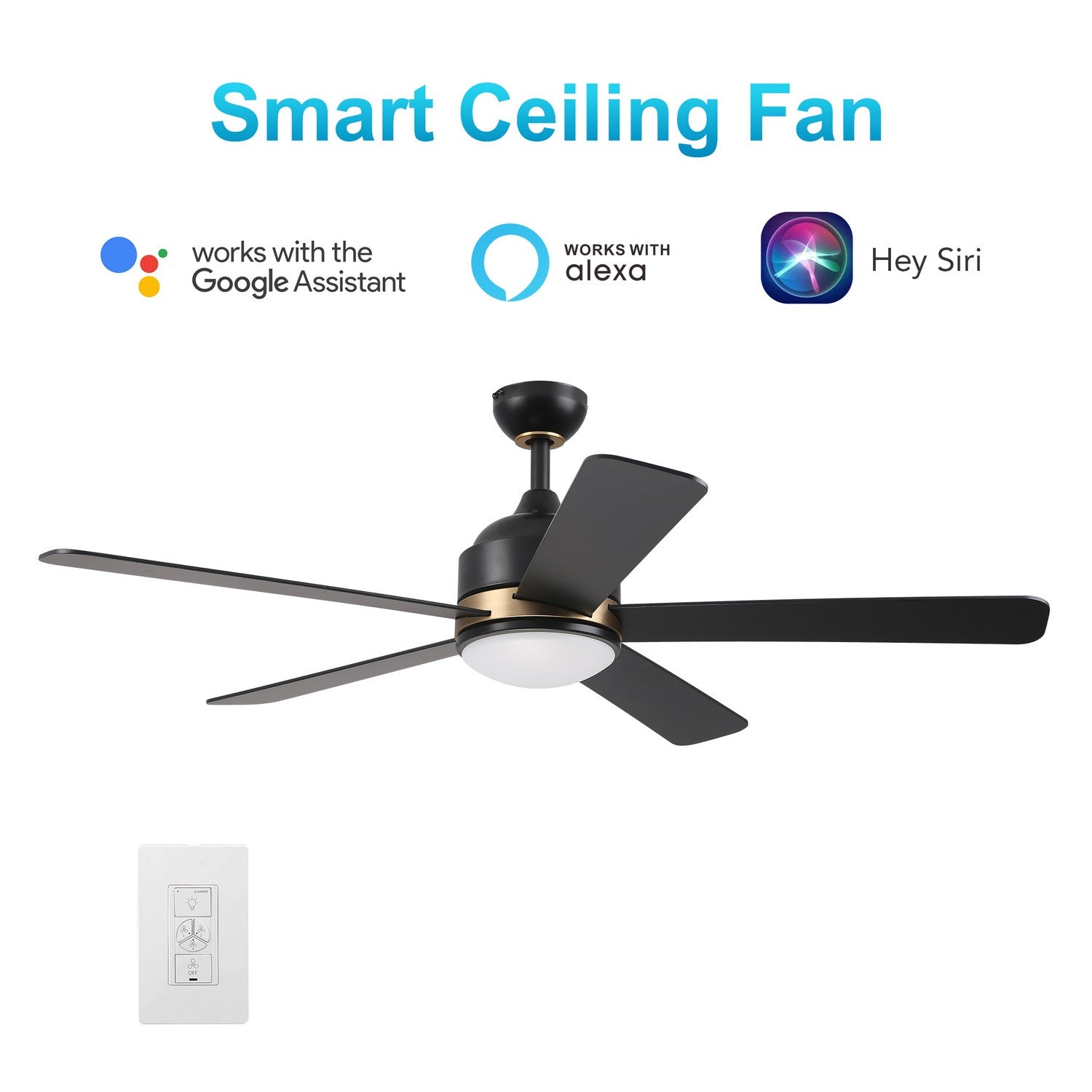 Carro - VWGS-525A2-L11-B2-1G - 52"Smart Ceiling Fan - Simoy - Black