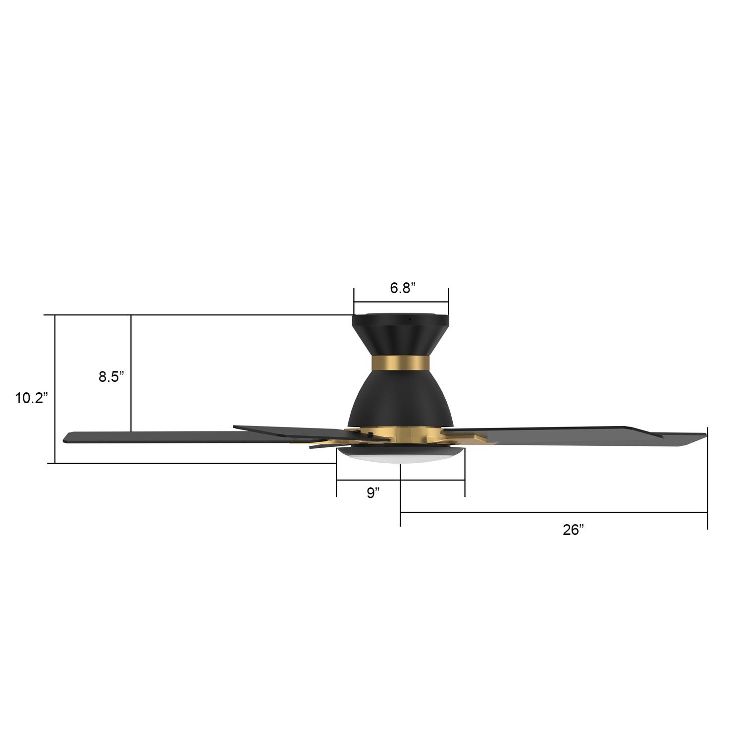 Carro - VS525J-L12-B2-1G-FM - 52"Smart Ceiling Fan - Espear - Black