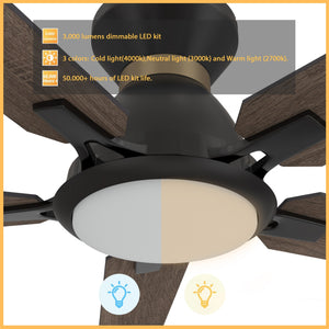 Carro - VS525J-L12-BG-1-FMA - 52"Smart Ceiling Fan - Espear - Black