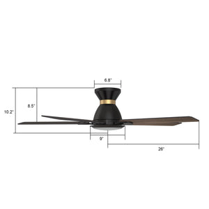 Carro - VS525J-L12-BG-1-FMA - 52"Smart Ceiling Fan - Espear - Black