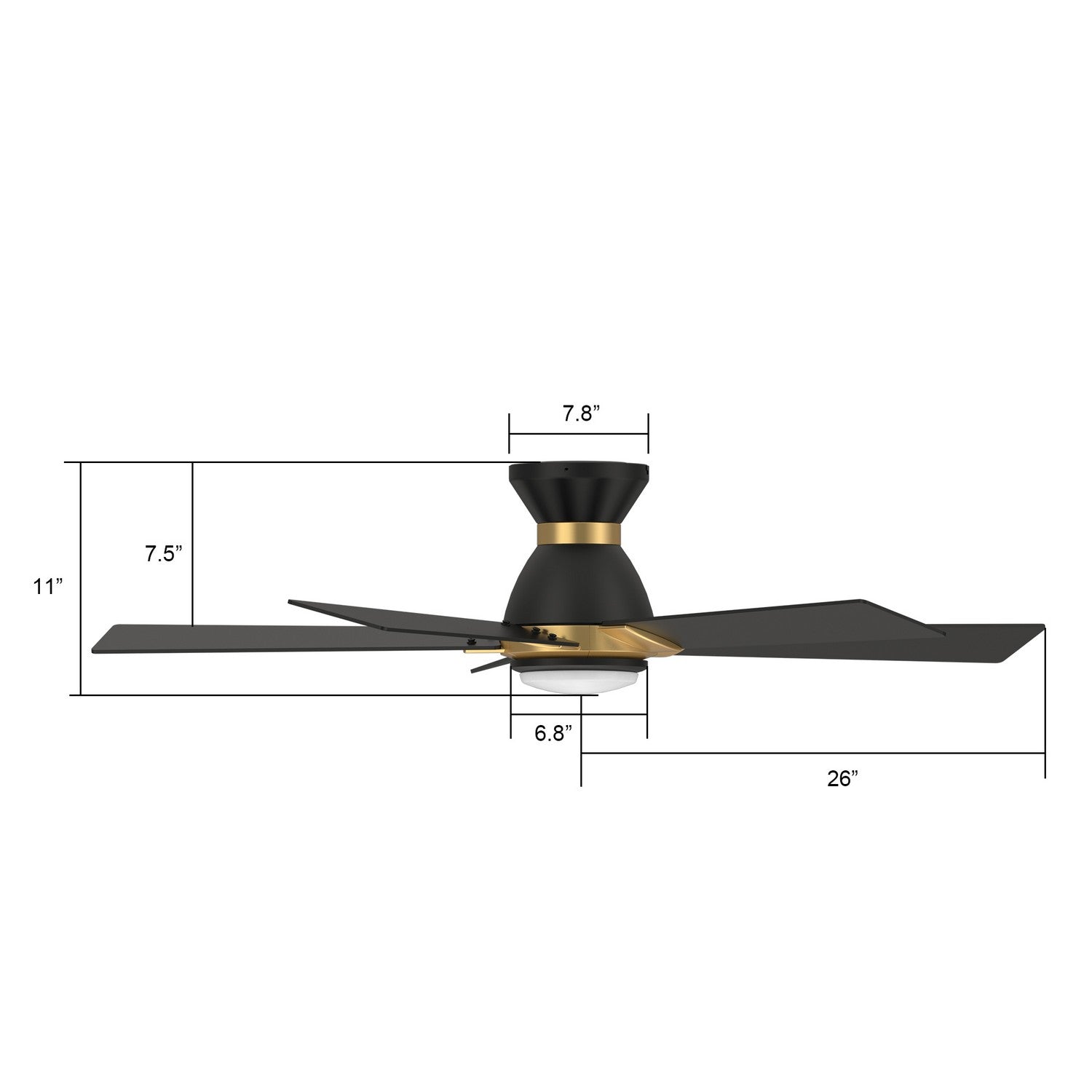 Carro - VS525J1-L11-B2-1G-FM - 52"Smart Ceiling Fan - Ascender - Black