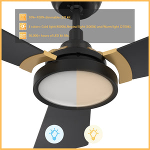 Carro - VS523B3-L22-B2-1G - 52"Smart Ceiling Fan - Brisa - Black