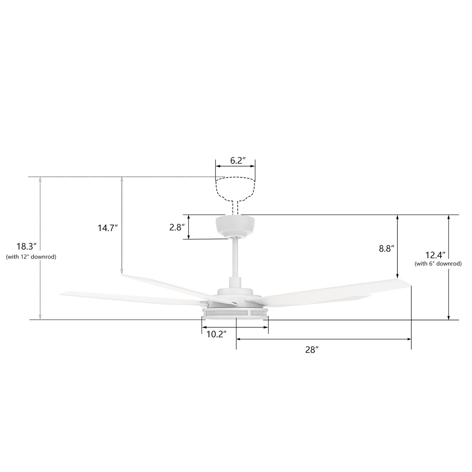 Carro - VS565S-L13-W1-1 - 56"Smart Ceiling Fan - Elira - White