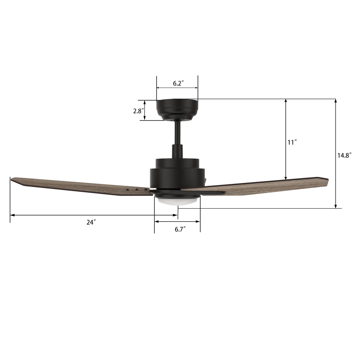 Carro - VS483J3-L11-BS-1 - 48"Smart Ceiling Fan - Tracer - Black