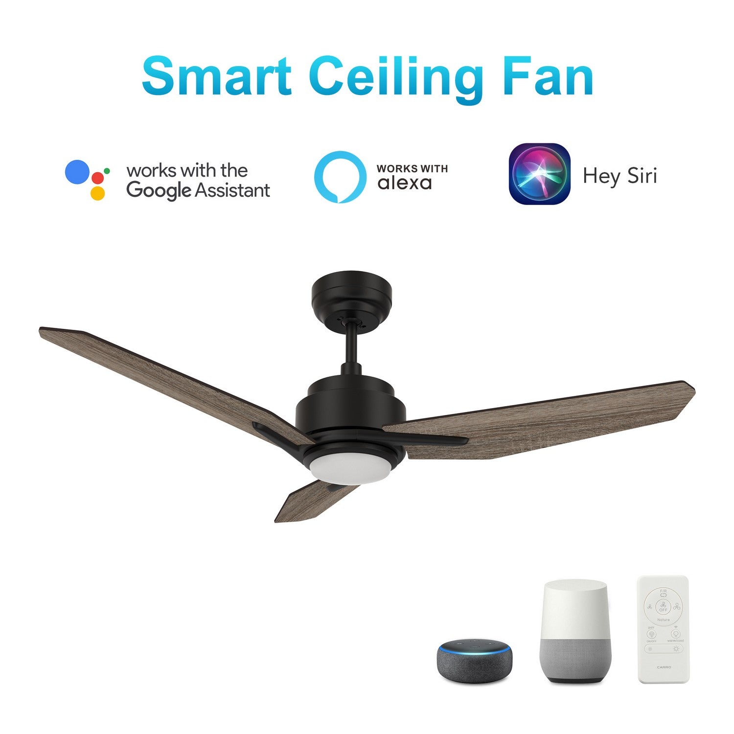 Carro - VS483J3-L11-BS-1 - 48"Smart Ceiling Fan - Tracer - Black