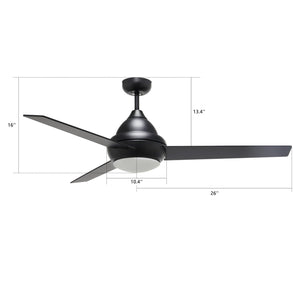 Carro - VWGA-523Q-L12-B2-1 - 52"Ceiling Fan - Kendrick - Black