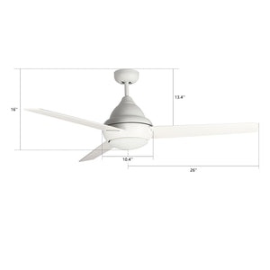 Carro - VWGA-523Q-L12-W1-1 - 52"Ceiling Fan - Kendrick - White