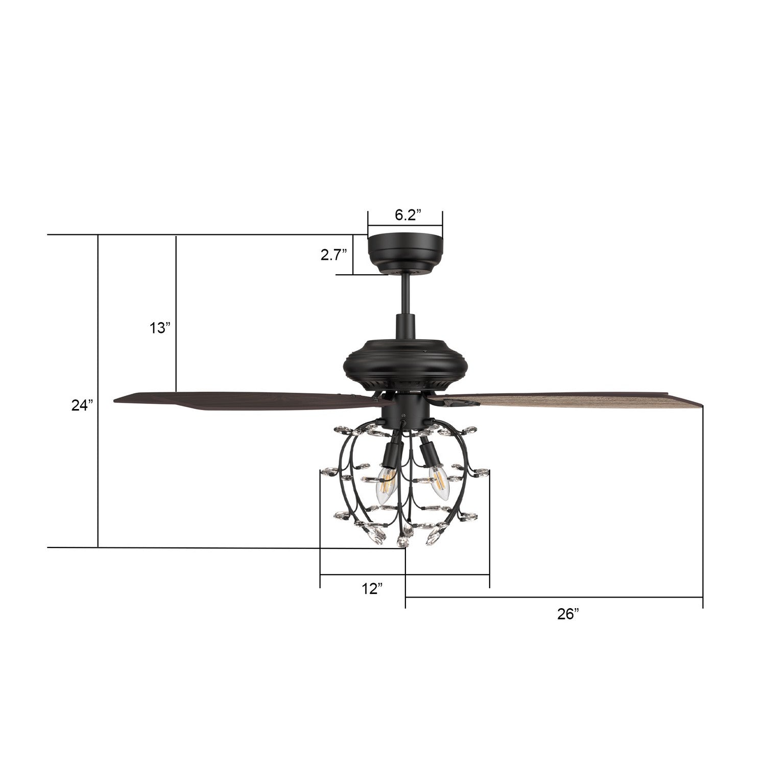 Carro - VC525D-L61-BG-1 - 52"Ceiling Fan - Huntley - Black