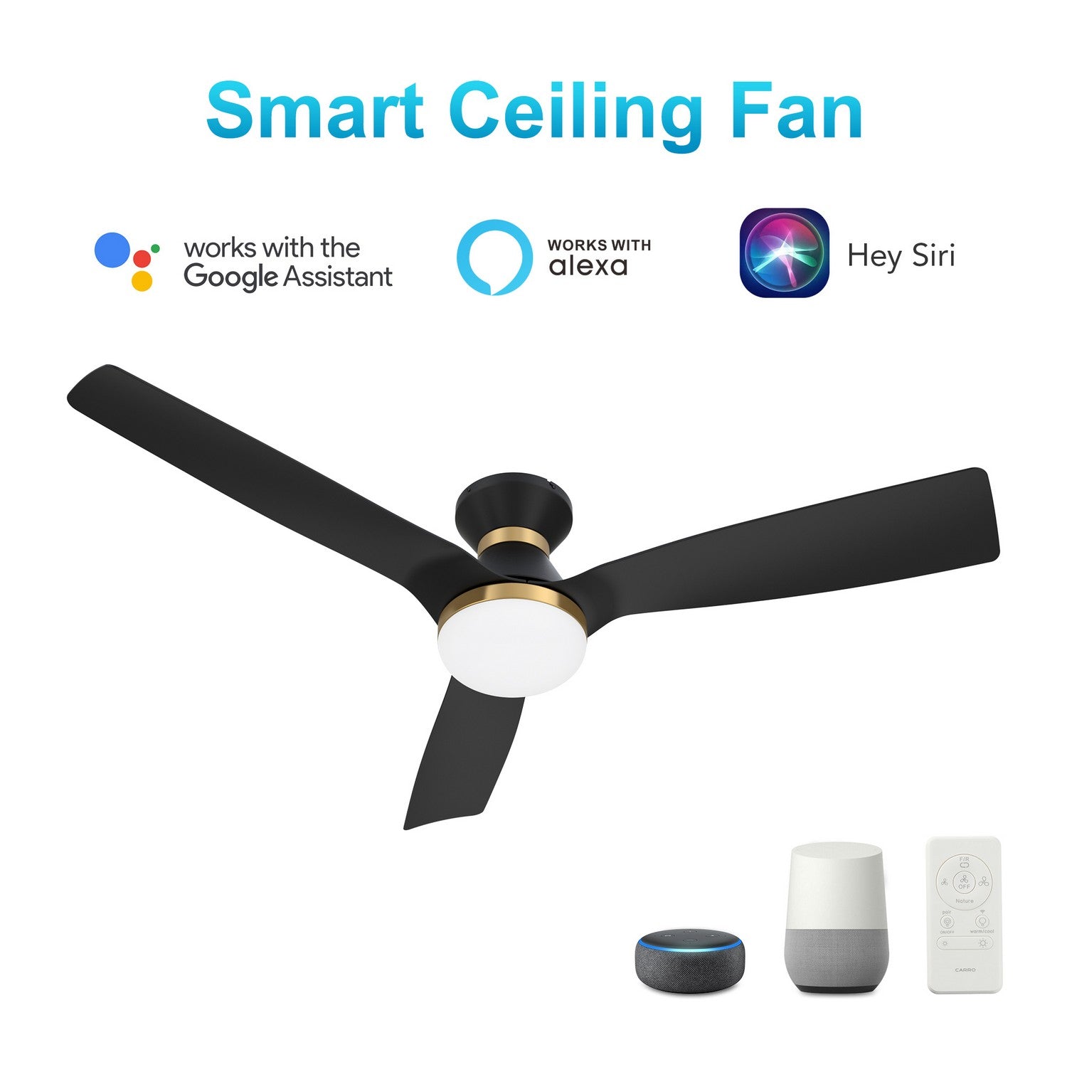 Carro - VS523P1-L22-B2-1-FMA - 52"Smart Ceiling Fan - Spezia - Black