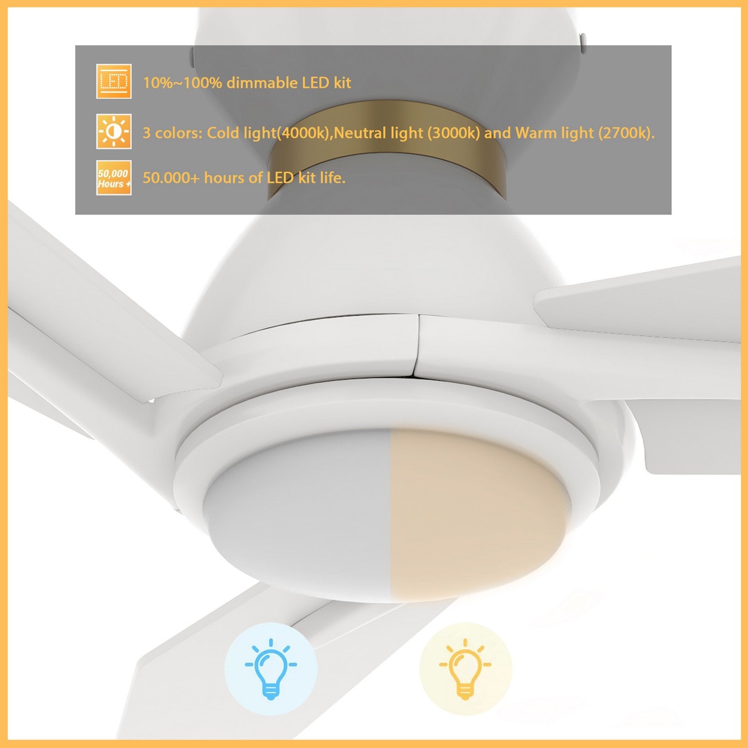 Carro - VS443J3-L11-W1-1-FMA - 44"Smart Ceiling Fan - Calen - White