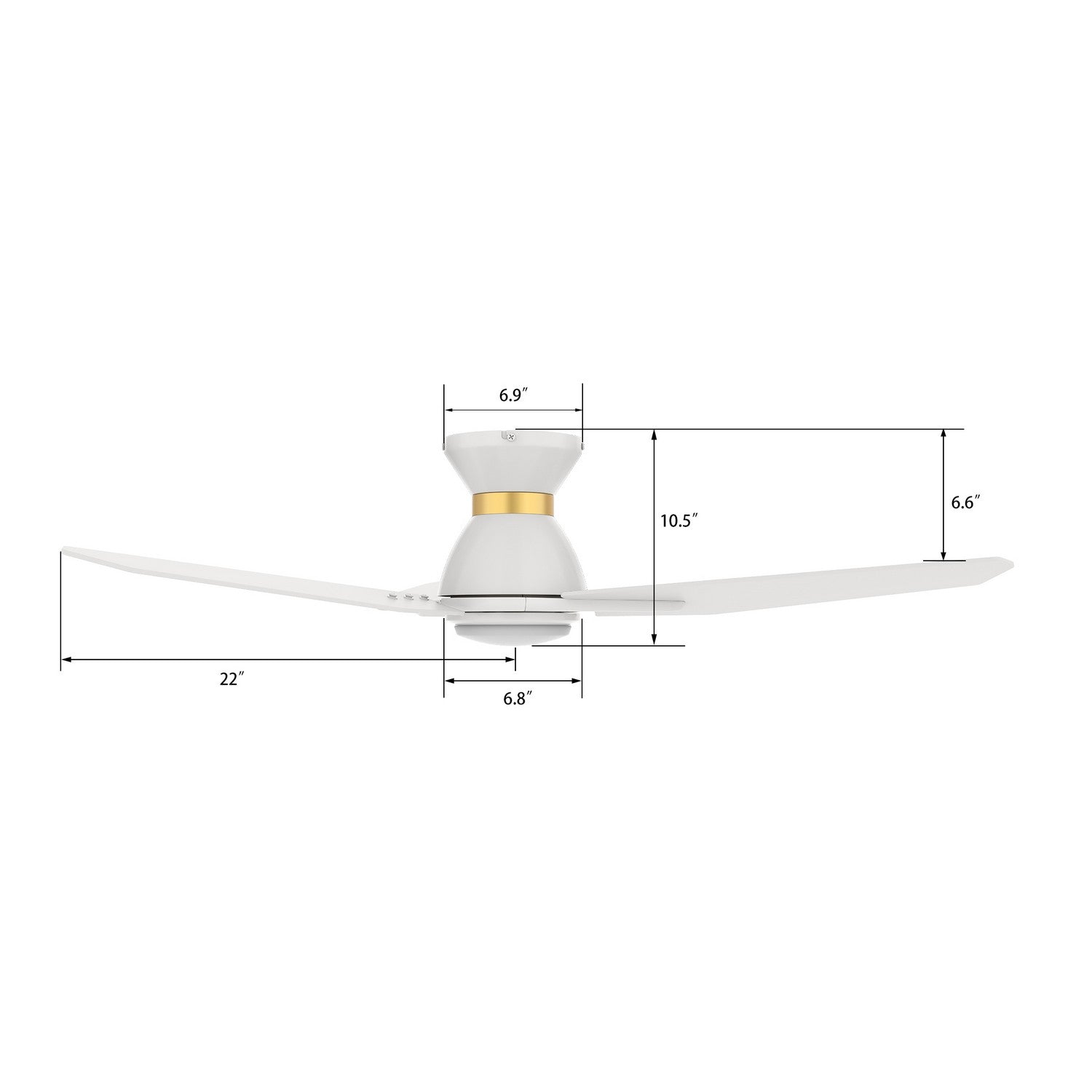 Carro - VS443J3-L11-W1-1-FMA - 44"Smart Ceiling Fan - Calen - White