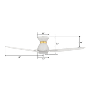 Carro - VS443J3-L11-W1-1-FMA - 44"Smart Ceiling Fan - Calen - White