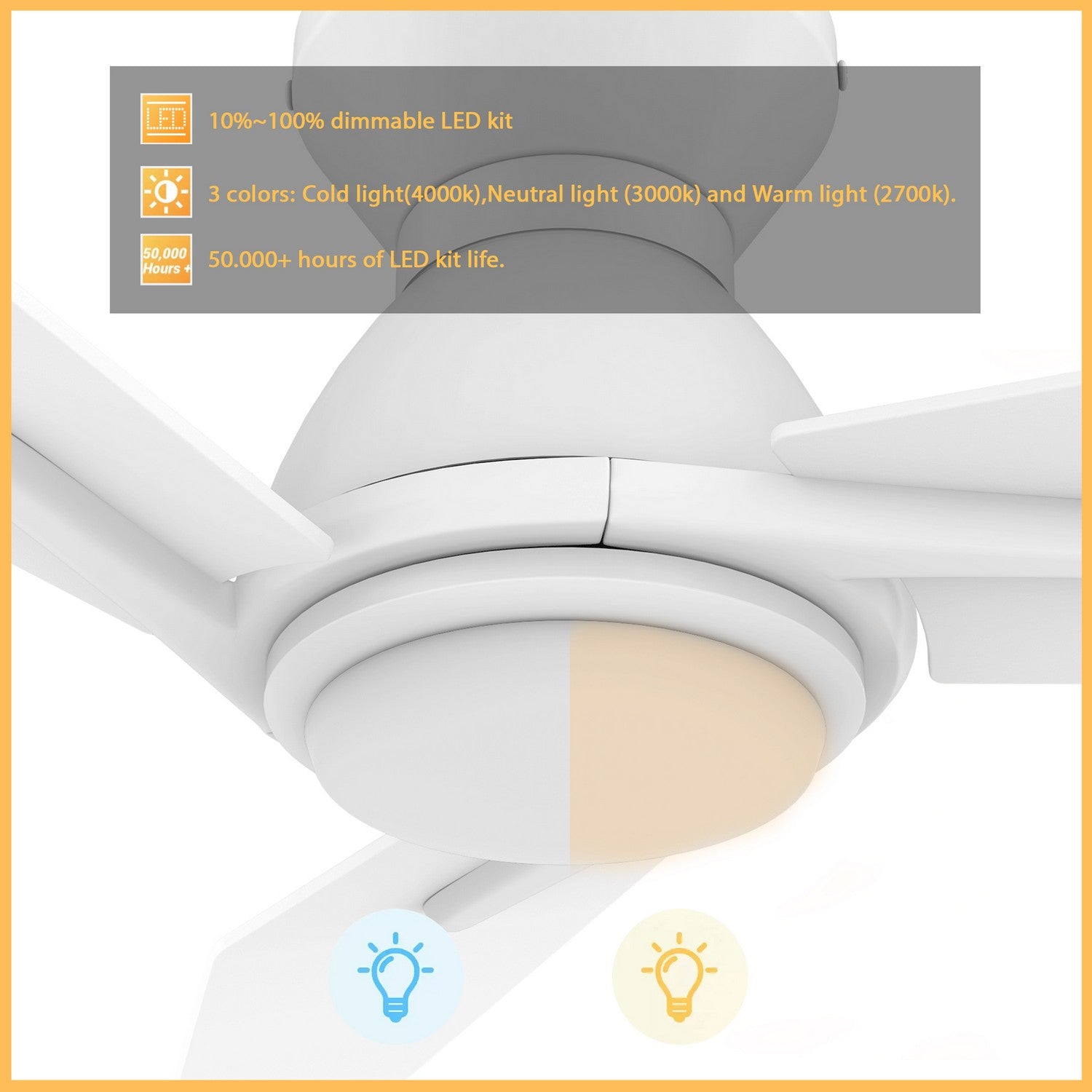 Carro - VS483J3-L11-W1-1-FM - 48"Smart Ceiling Fan - Calen - White