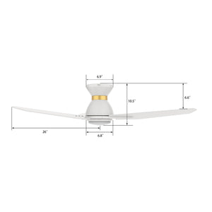 Carro - VS523J3-L11-W1-1-FMA - 52"Smart Ceiling Fan - Calen - White