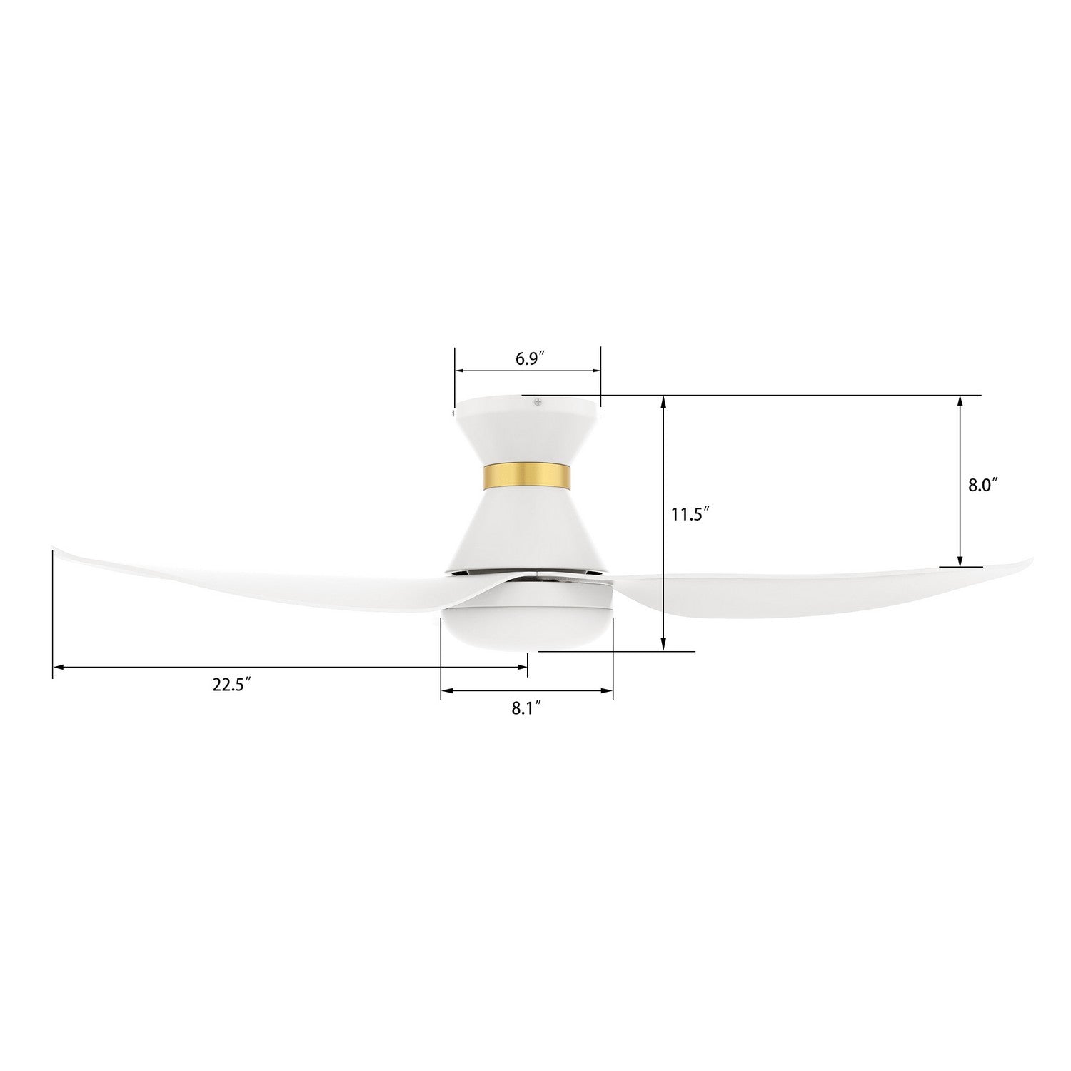 Carro - VS453V-L22-W1-1-FMA - 45"Smart Ceiling Fan - Ryatt - White