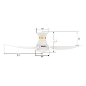 Carro - VS453V-L22-W1-1-FMA - 45"Smart Ceiling Fan - Ryatt - White