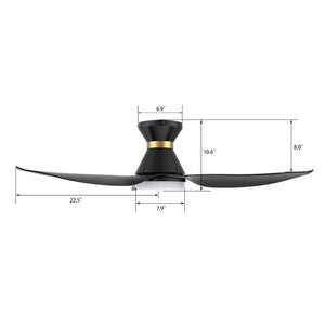 Carro - VS453V-L12-B2-1-FM - 45"Smart Ceiling Fan - Ryatt - Black