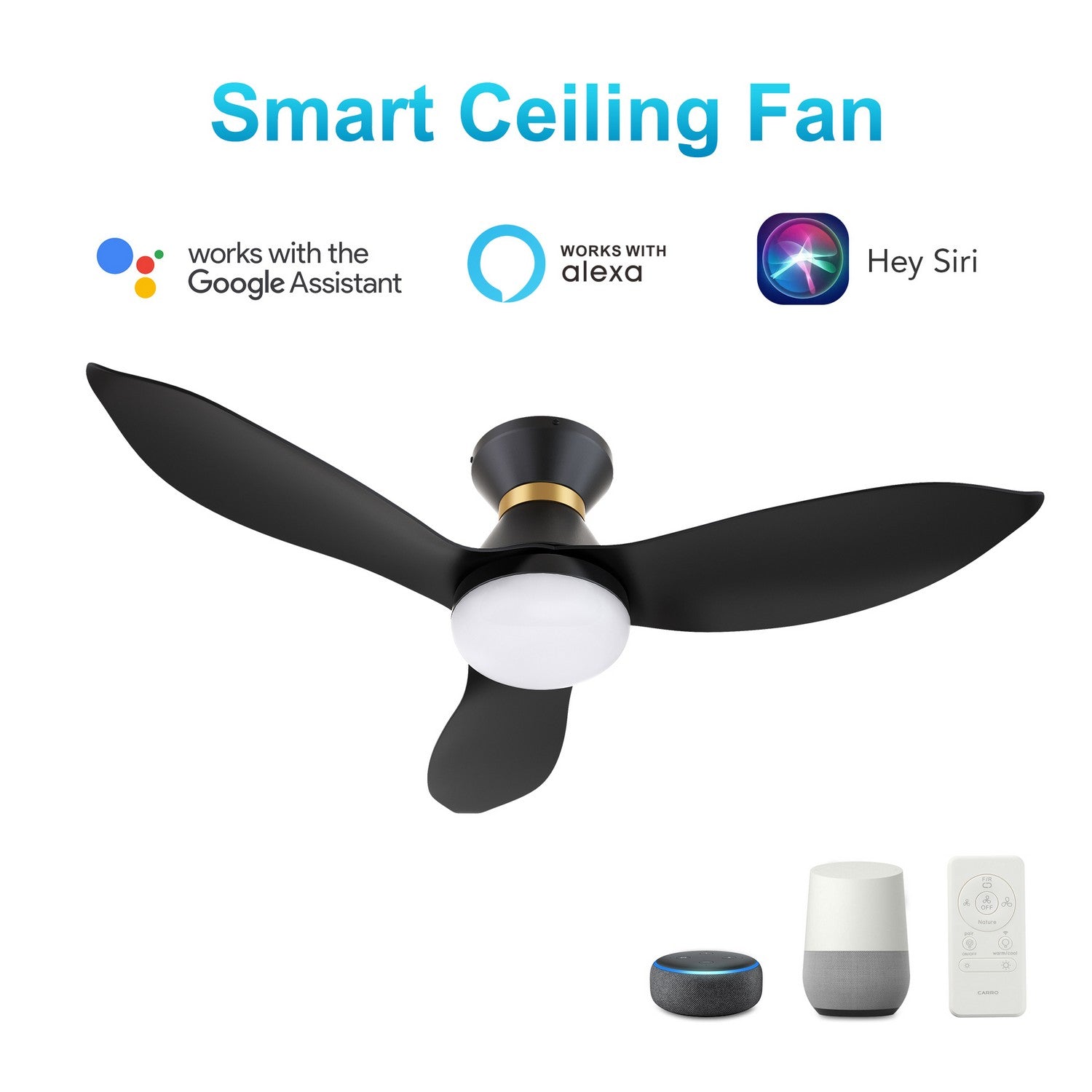 Carro - VS453V-L22-B2-1-FM - 45"Smart Ceiling Fan - Ryatt - Black