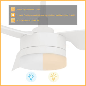 Carro - VS523N-L12-W1-1 - 52"Smart Ceiling Fan - Atticus - White