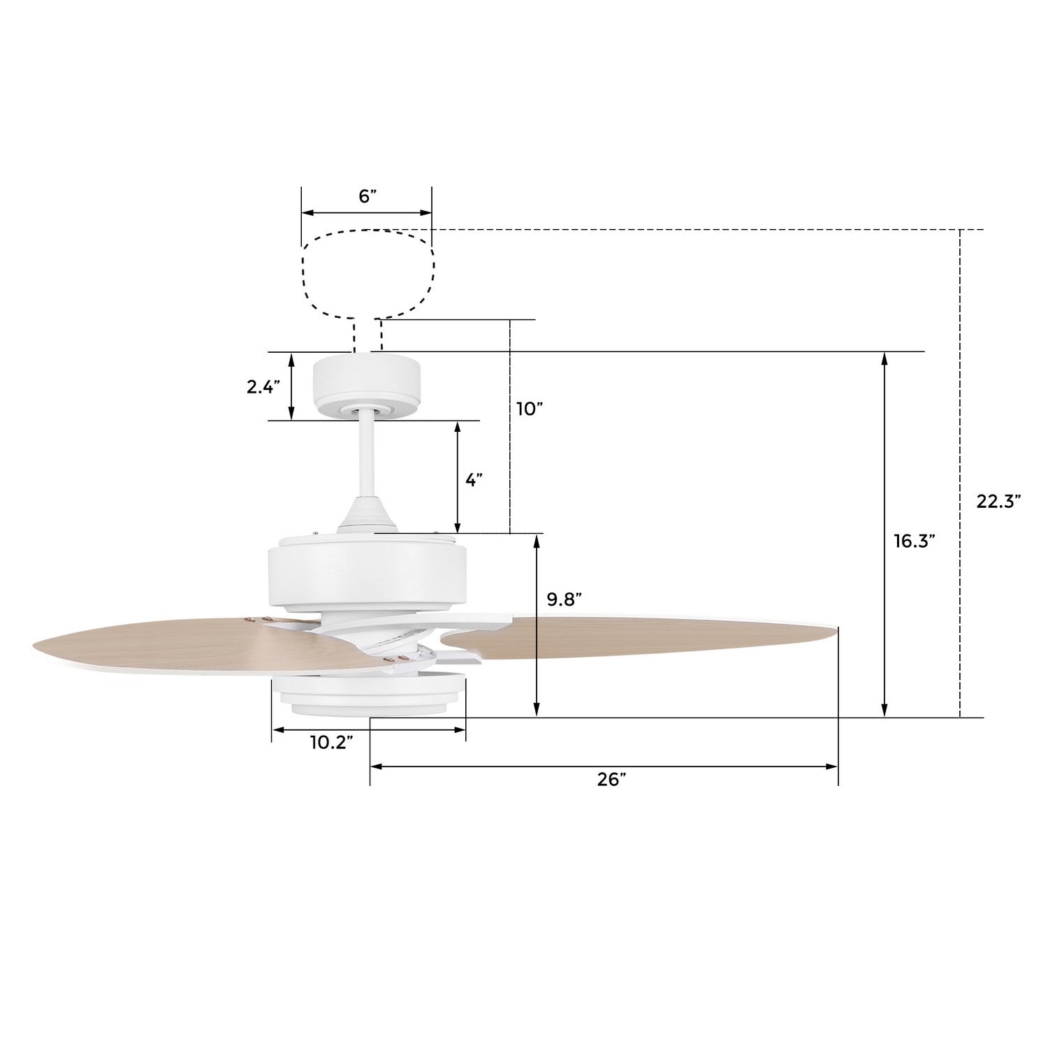 Carro - DC523B-L12-WT-1 - 52"Ceiling Fan - Maddox - White