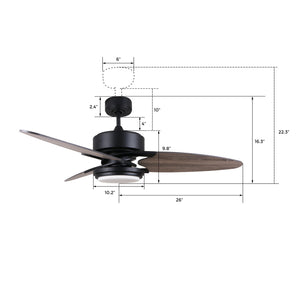 Carro - DC523B-L12-BS-1 - 52"Ceiling Fan - Maddox - Black