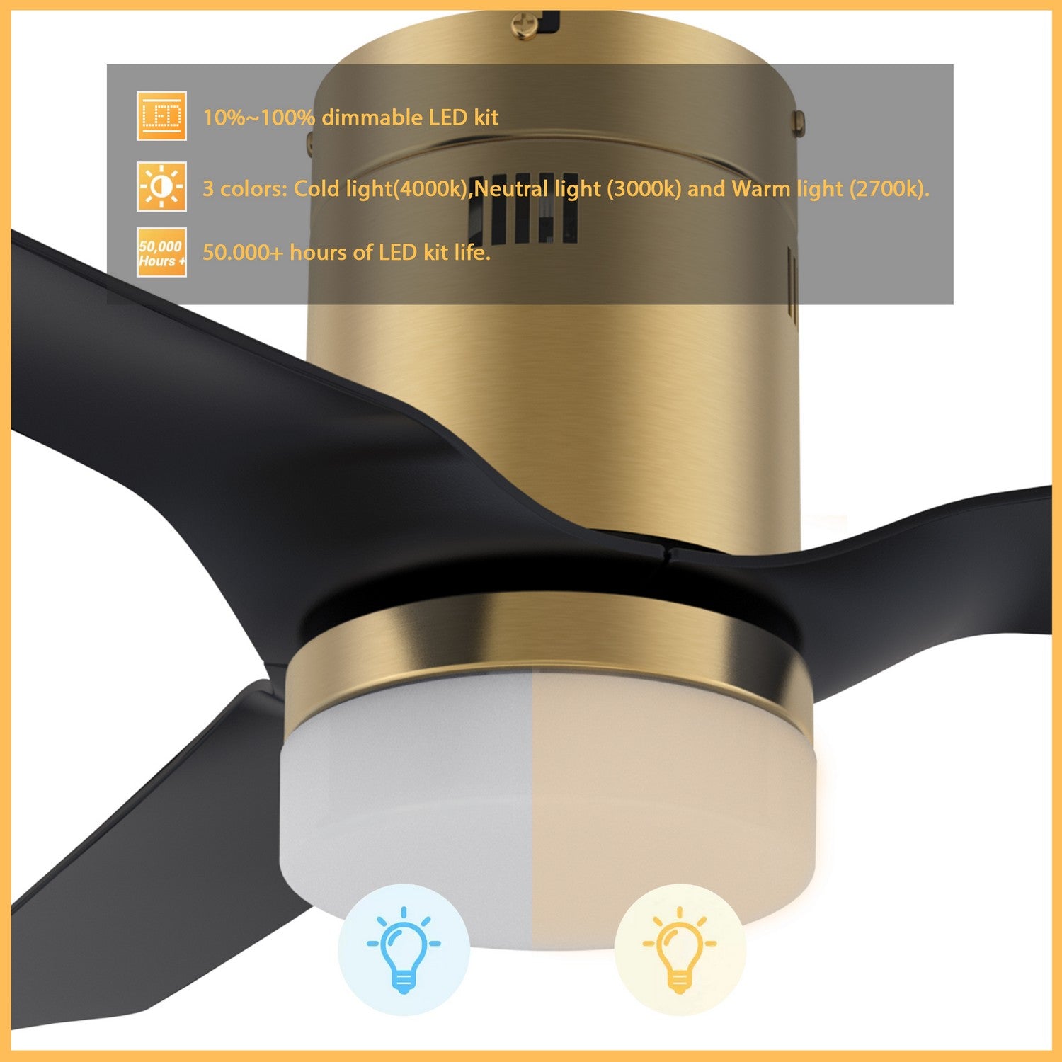 Carro - VS483P-L12-G2-1-FM - 48"Smart Ceiling Fan - Spezia - Gold