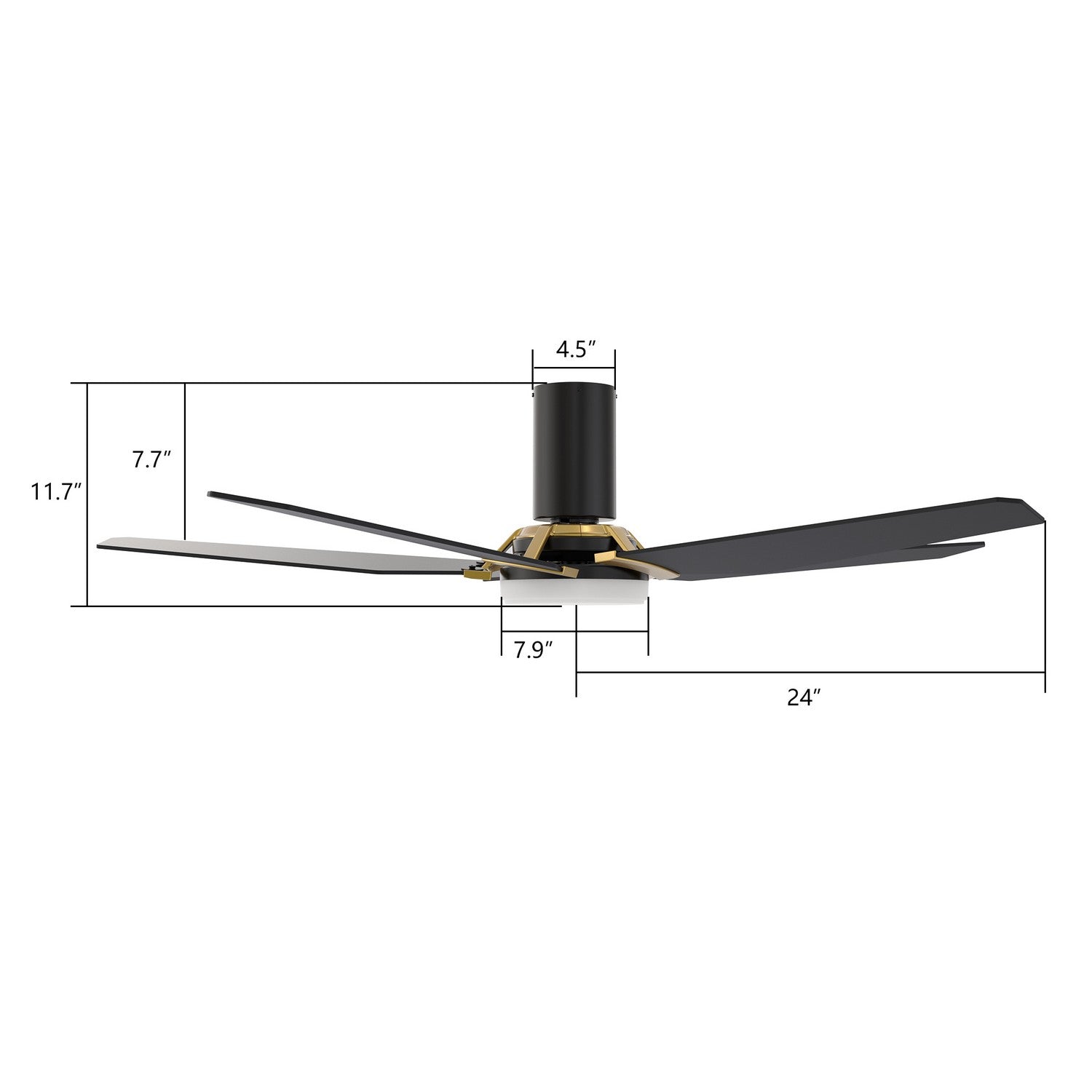 Carro - VS485B-L22-B2-1G-FM - 48"Smart Ceiling Fan - Woodrow - Black