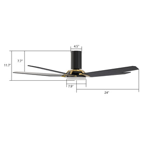 Carro - VS485B-L22-B2-1G-FM - 48"Smart Ceiling Fan - Woodrow - Black