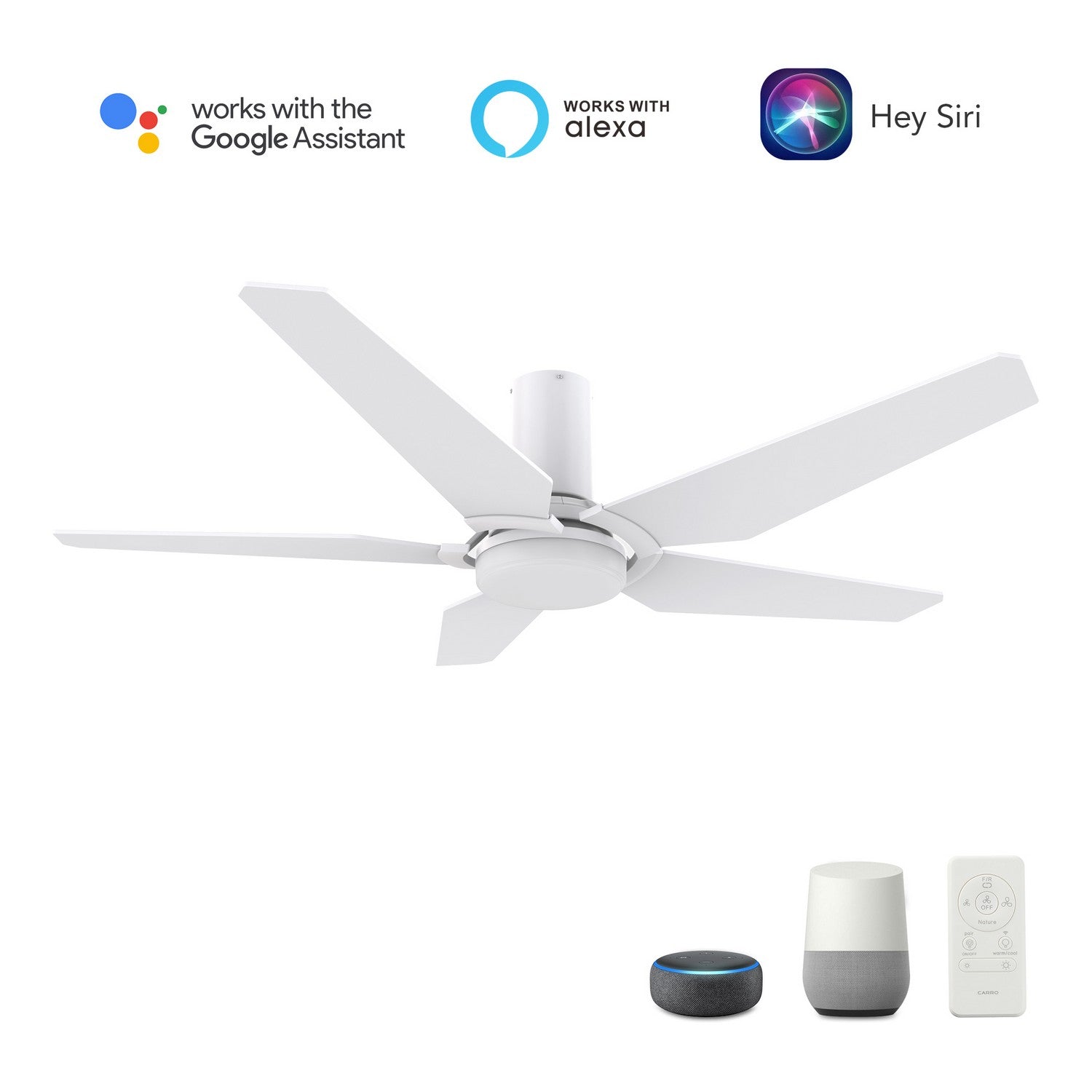 Carro - VS485B-L22-W1-1-FM - 48"Smart Ceiling Fan - Woodrow - White