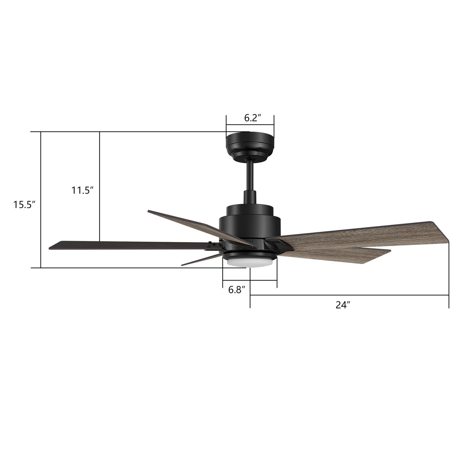 Carro - VS485J1-L11-BG-1 - 48"Smart Ceiling Fan - Ascender - Black