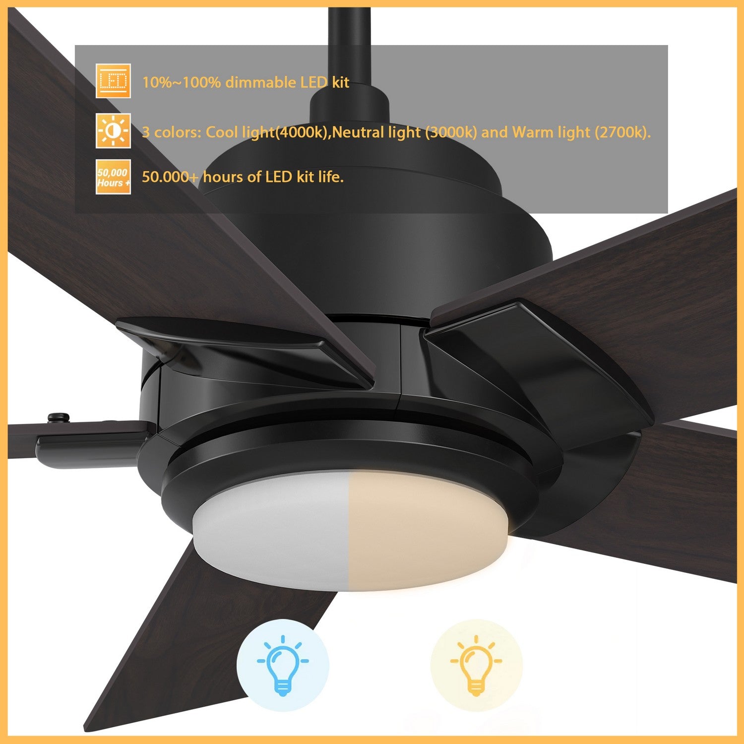 Carro - VS485J1-L11-BG-1 - 48"Smart Ceiling Fan - Ascender - Black