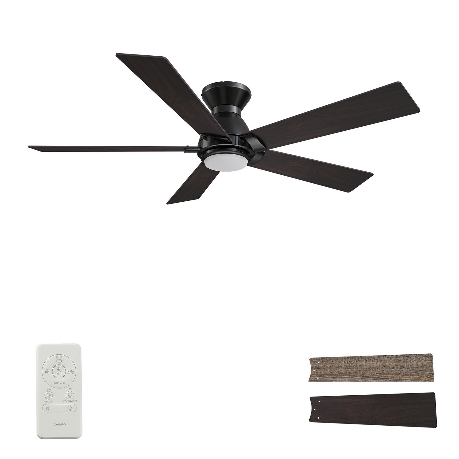 Carro - VS485J1-L11-BG-1-FM - 48"Smart Ceiling Fan - Ascender - Black