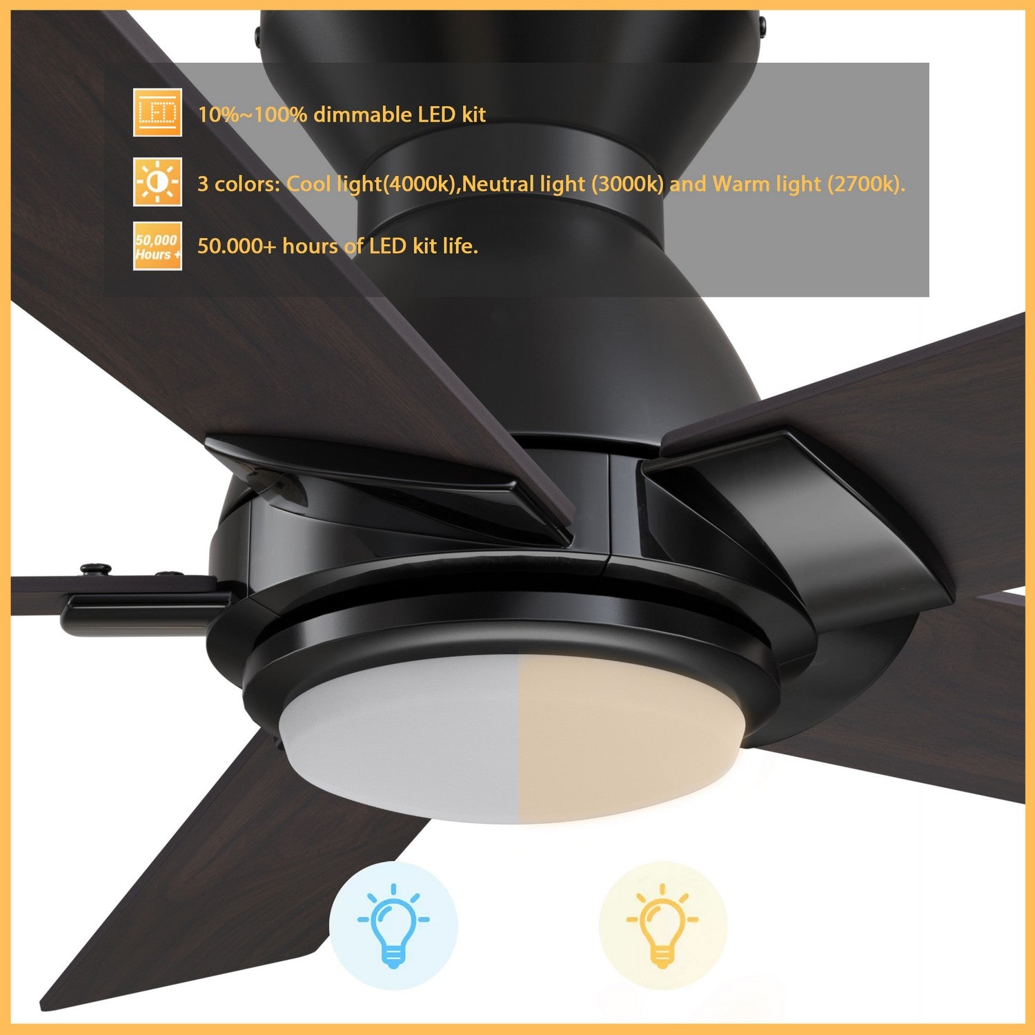 Carro - VS485J1-L11-BG-1-FM - 48"Smart Ceiling Fan - Ascender - Black