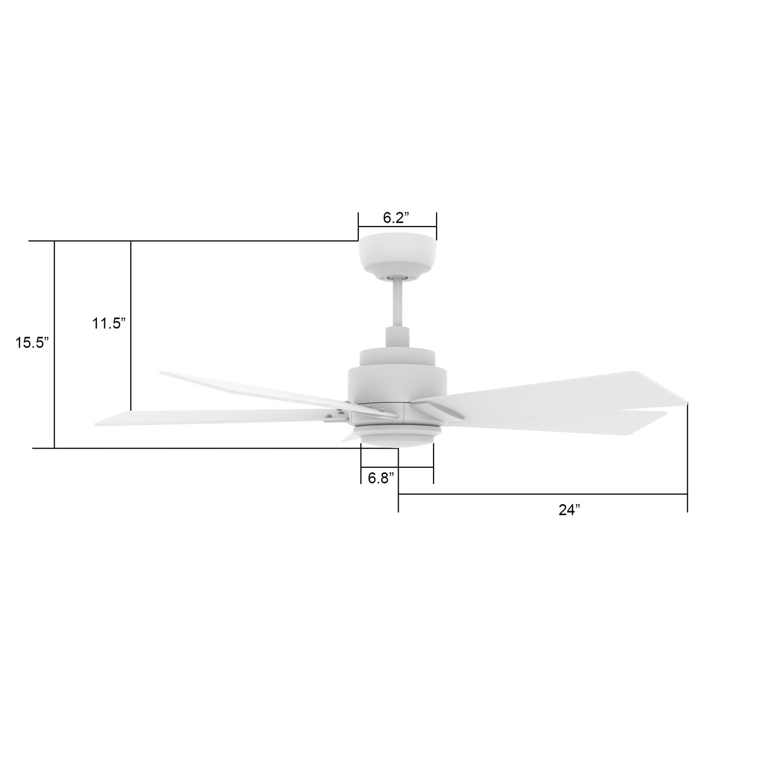 Carro - VS485J1-L11-W1-1 - 48"Smart Ceiling Fan - Ascender - White