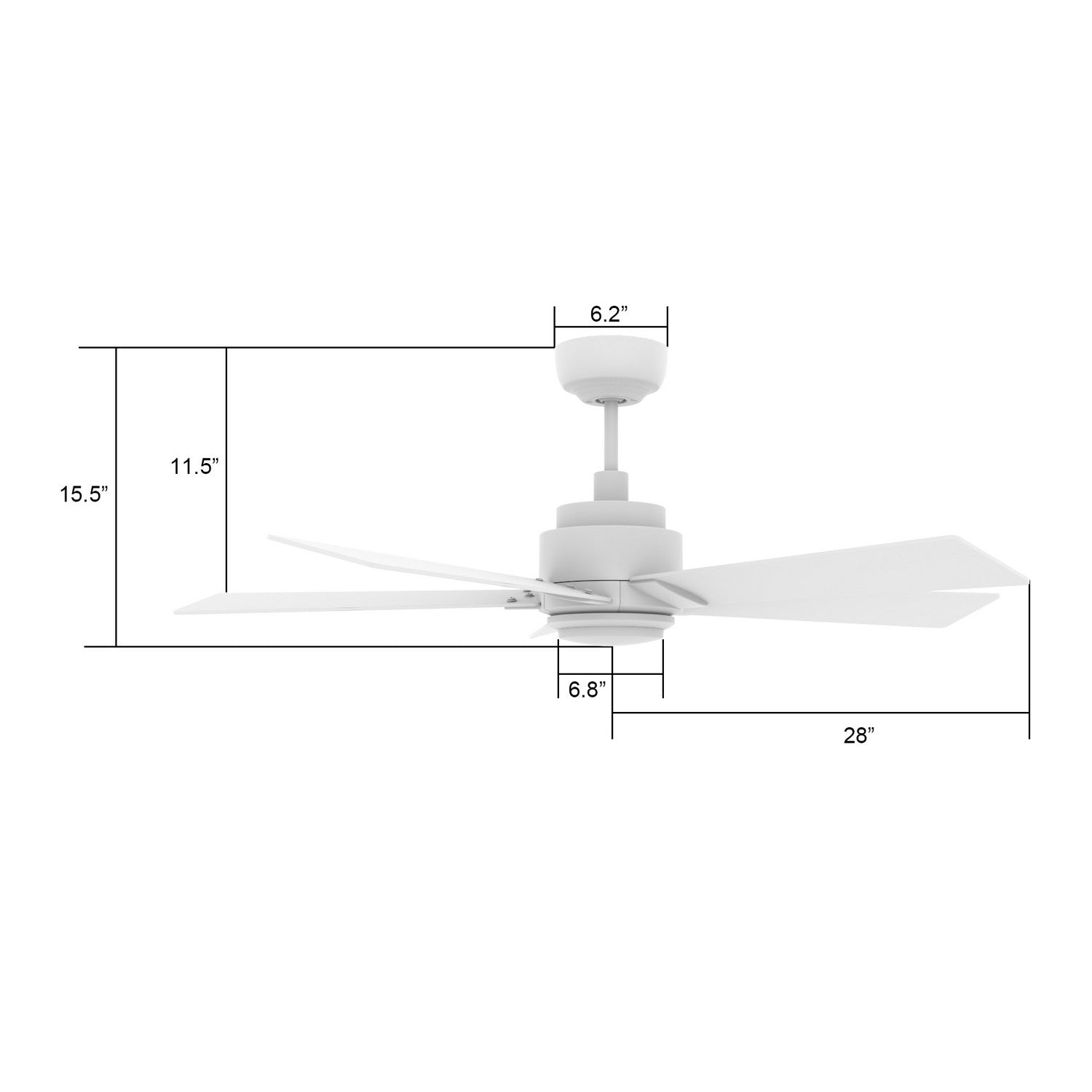 Carro - VS565J1-L11-W1-1 - 56"Smart Ceiling Fan - Ascender - White