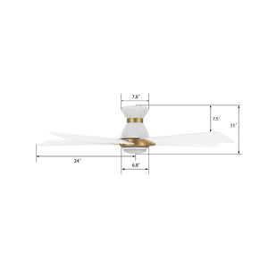 Carro - VS485J1-L11-W1-1G-FM - 48"Smart Ceiling Fan - Ascender - White