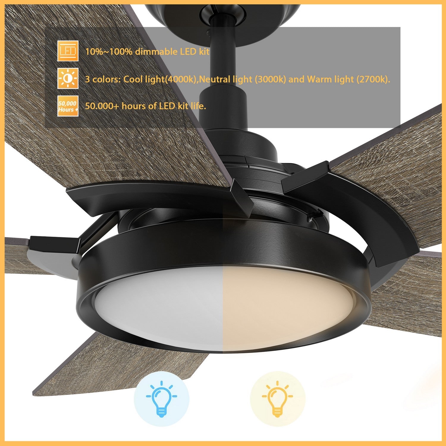 Carro - VS525B3-L22-BS-1 - 52"Smart Ceiling Fan - Winston - Black