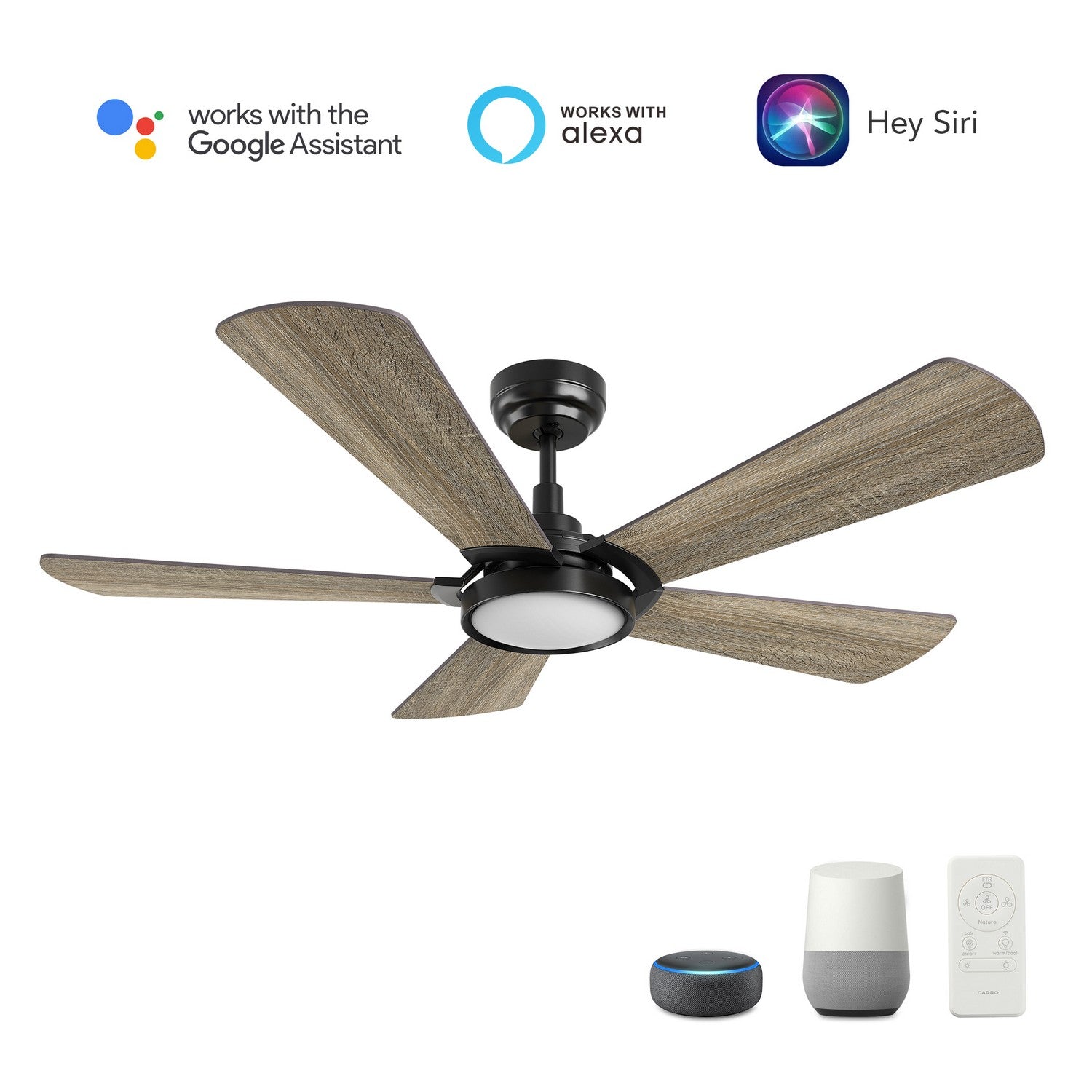 Carro - VS525B3-L22-BS-1 - 52"Smart Ceiling Fan - Winston - Black