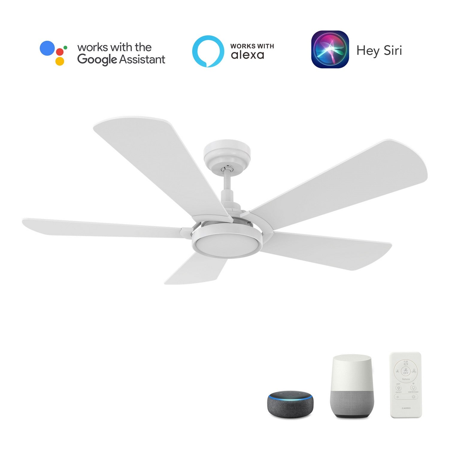 Carro - VS525B3-L22-W1-1 - 52"Smart Ceiling Fan - Winston - White