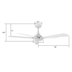 Carro - VS525B3-L22-W1-1 - 52"Smart Ceiling Fan - Winston - White