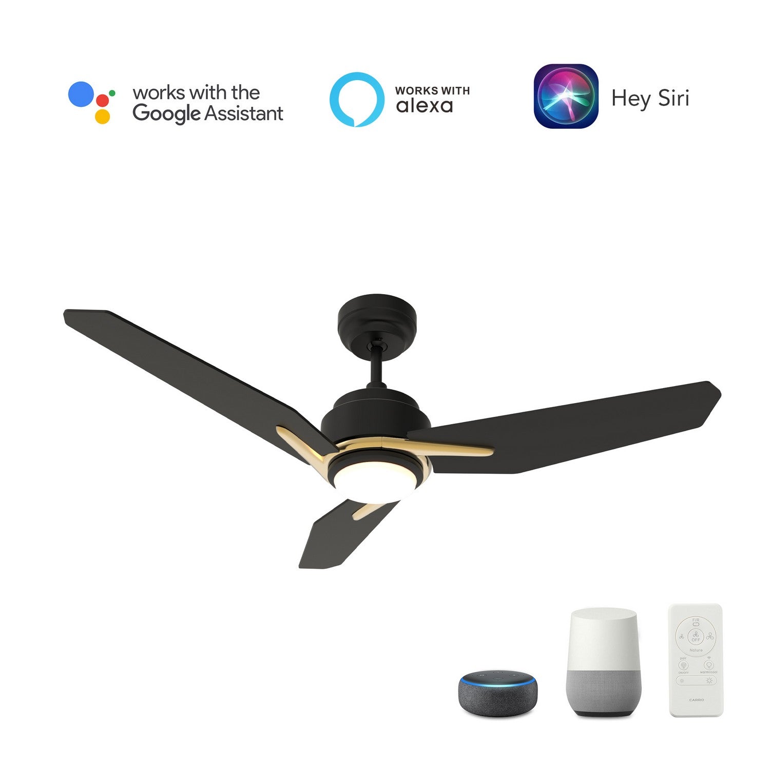 Carro - VS563J3-L11-B2-1G - 56"Smart Ceiling Fan - Tracer - Black