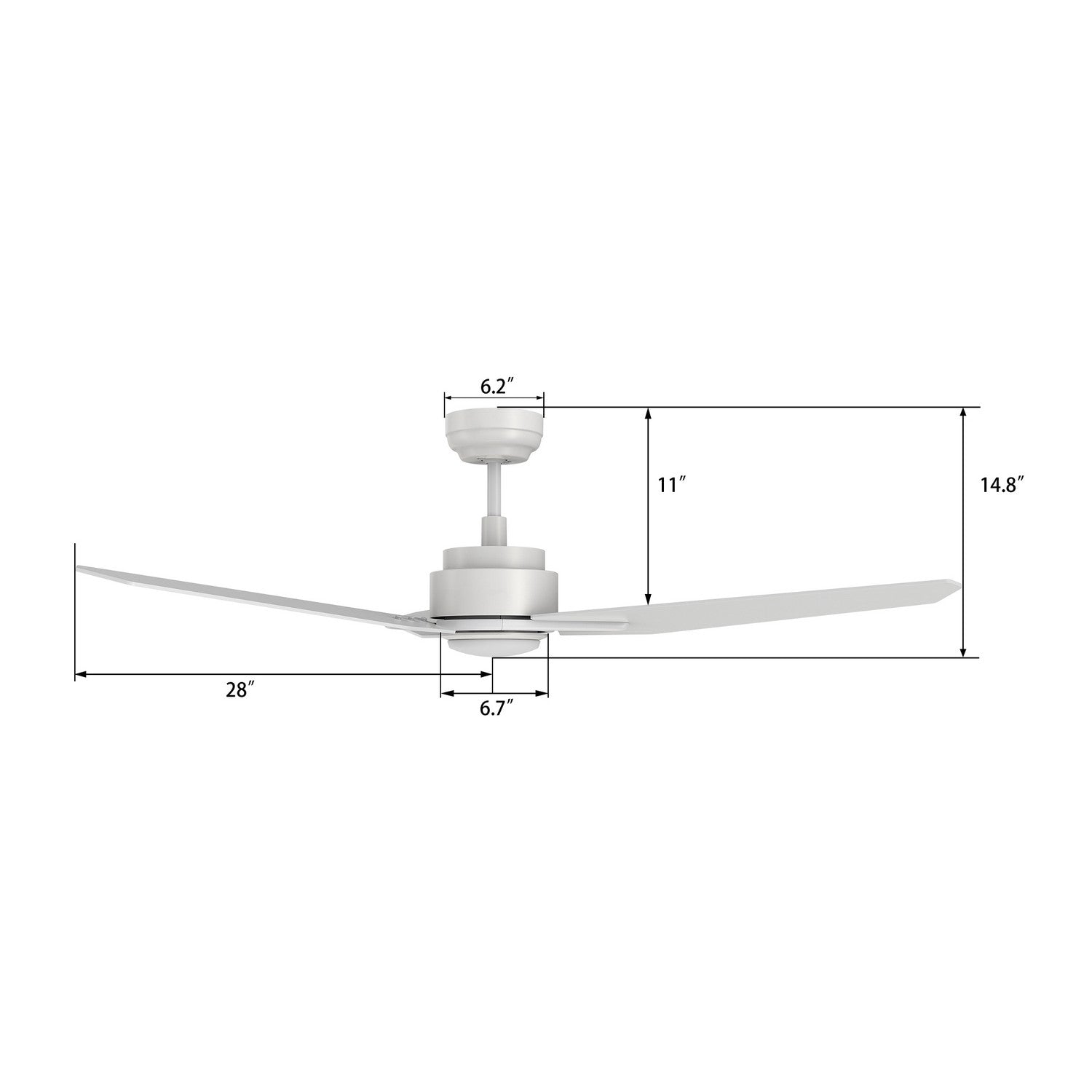 Carro - VS563J3-L11-W1-1 - 56"Smart Ceiling Fan - Tracer - White