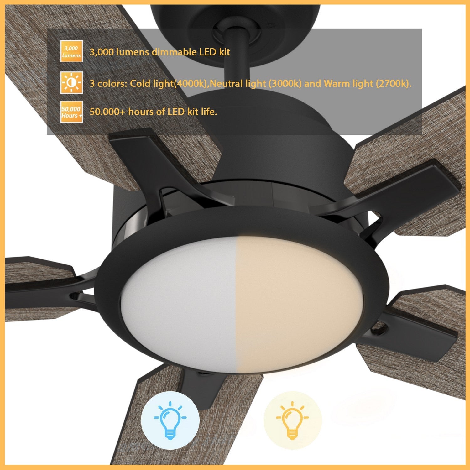 Carro - VS565J-L12-BG-1 - 56"Smart Ceiling Fan - Espear - Black